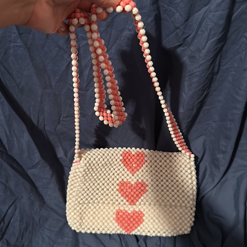 NWT Isaac Mizrahi Beaded Bag With Hearts - Picture 3 of 8